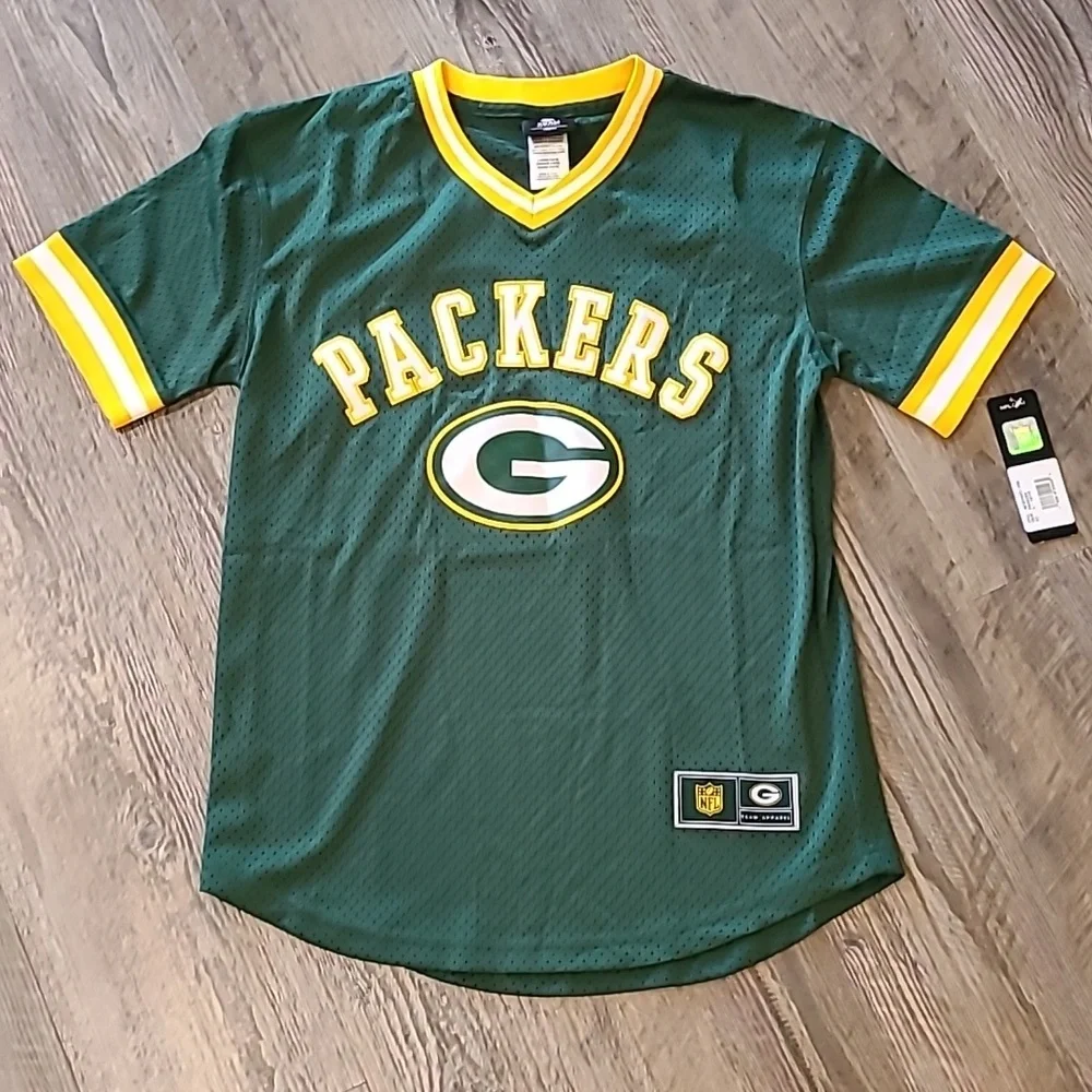 NFL Green & Yellow Green Bay Packers Mesh Jersey Size Large 14/16